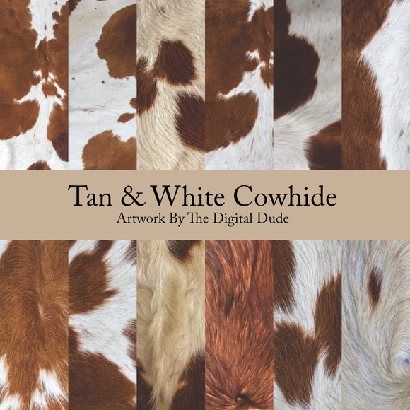 Tan & White Cowhides