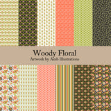 Woody Florals 12" x 12"